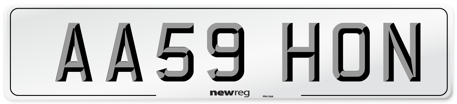 AA59 HON Number Plate from New Reg